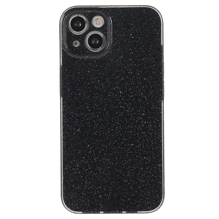 For iPhone 14 Case Glitter Powder Soft TPU Shockproof Jelly Phone Cover - Black
