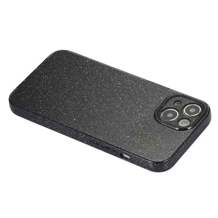 For iPhone 14 Case Glitter Powder Soft TPU Shockproof Jelly Phone Cover - Black
