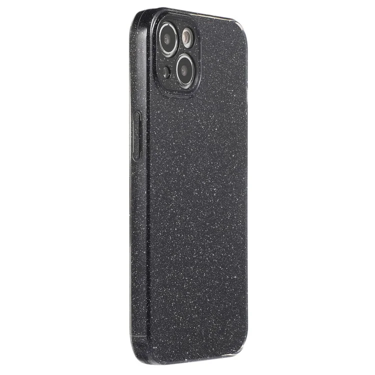For iPhone 14 Case Glitter Powder Soft TPU Shockproof Jelly Phone Cover - Black
