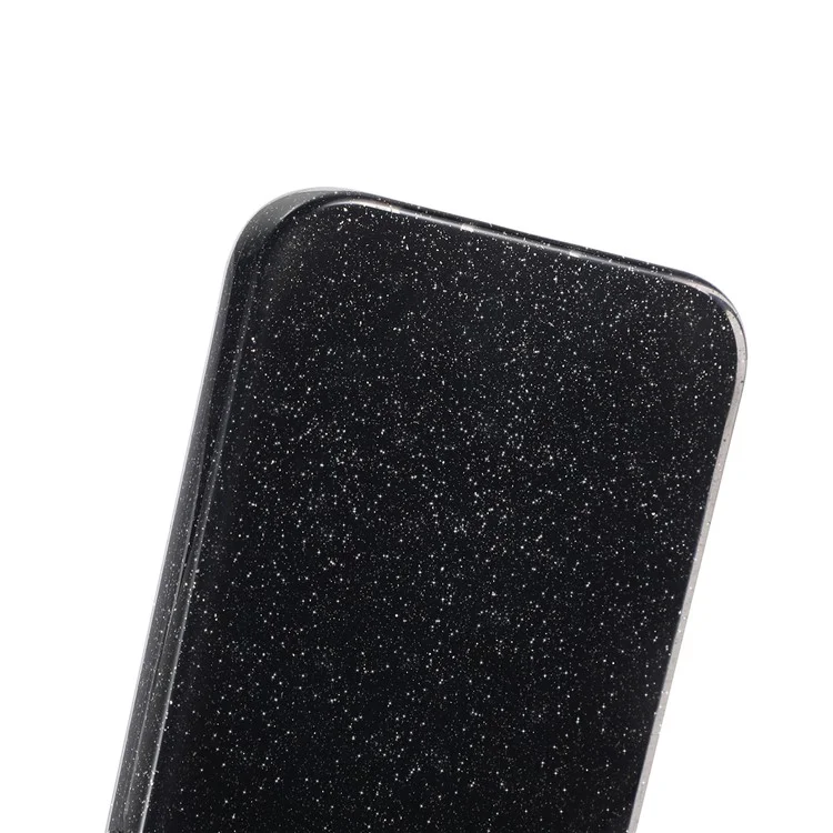 For iPhone 14 Case Glitter Powder Soft TPU Shockproof Jelly Phone Cover - Black