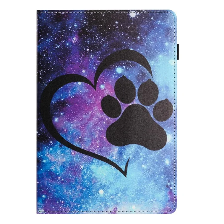 For Samsung Galaxy Tab A9 PU Leather Case Pattern Printing Tablet Cover with Card Holder - Love Footprint