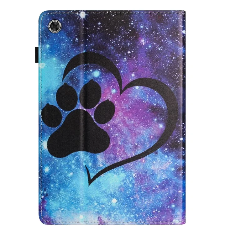 For Samsung Galaxy Tab A9 PU Leather Case Pattern Printing Tablet Cover with Card Holder - Love Footprint