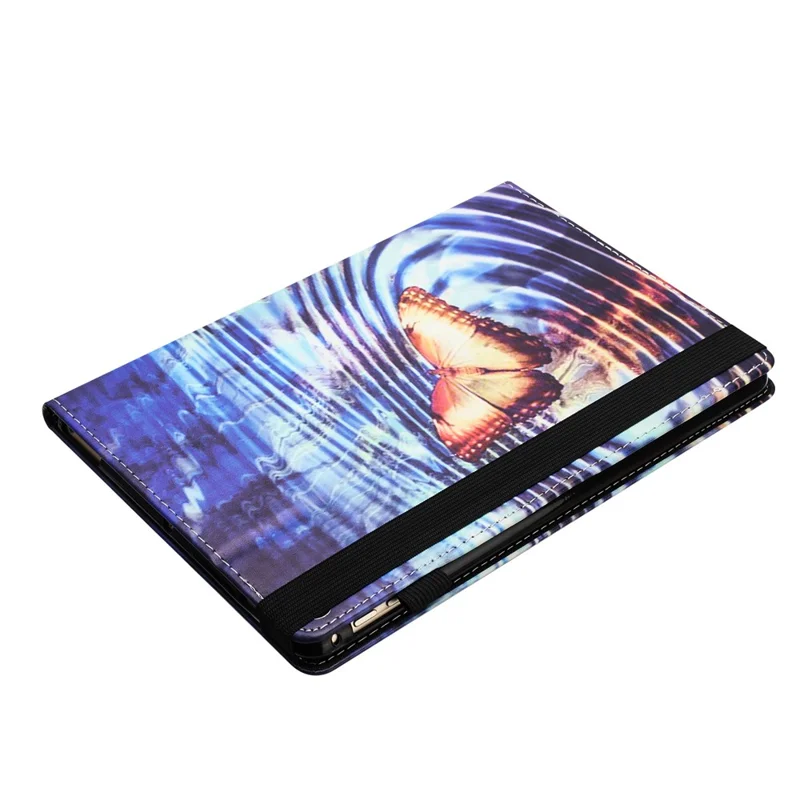 For Samsung Galaxy Tab A11 / A9 PU Leather Case Pattern Printing Tablet Cover with Card Holder - Wave Butterfly