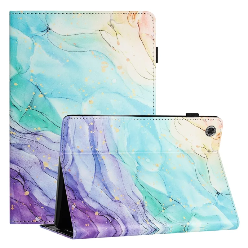 For Samsung Galaxy Tab A11 / A9 PU Leather Case Pattern Printing Tablet Cover with Card Holder - Oil Painting