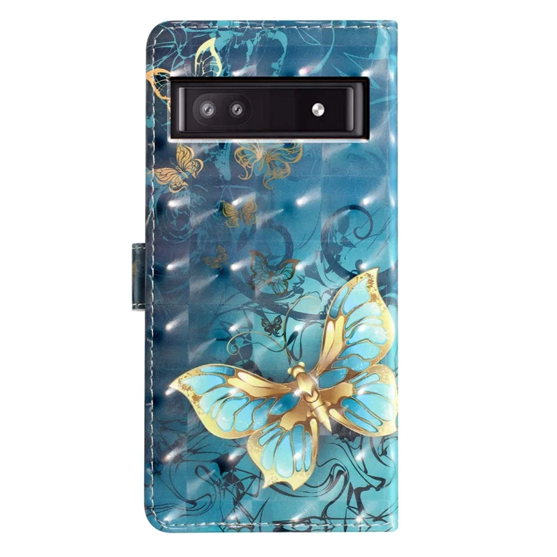 Pour Google Pixel 7a Case 3D Pattern Design PU Leather Flip Phone Cover - Papillon