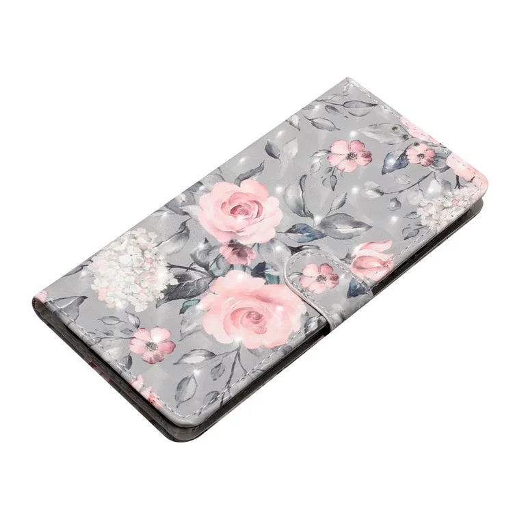 Per Google Pixel 8 Case Flip Wallet PU Leather 3D Pattern Printed Phone Cover - Flowers