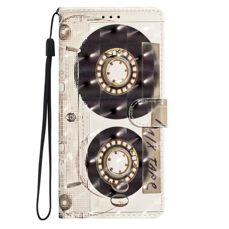 For Google Pixel 8 Case Flip Wallet PU Leather 3D Pattern Printed Phone Cover - Tape