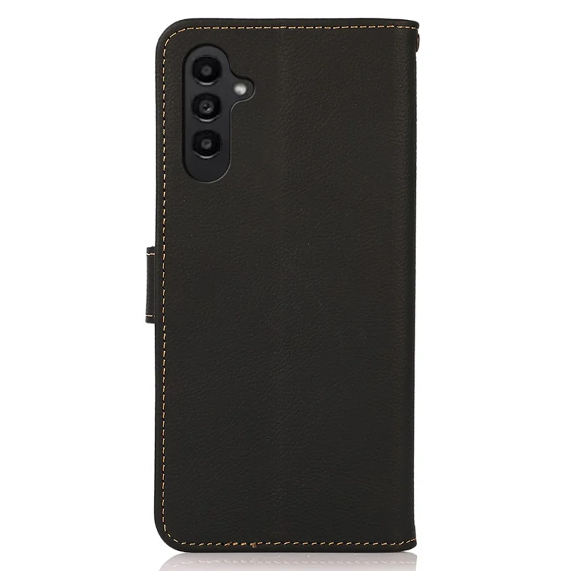KHAZNEH Per Samsung Galaxy A05s 4G Case Genuine Cow Leather Wallet RFID Blocking Cell Phone Cover - Nero