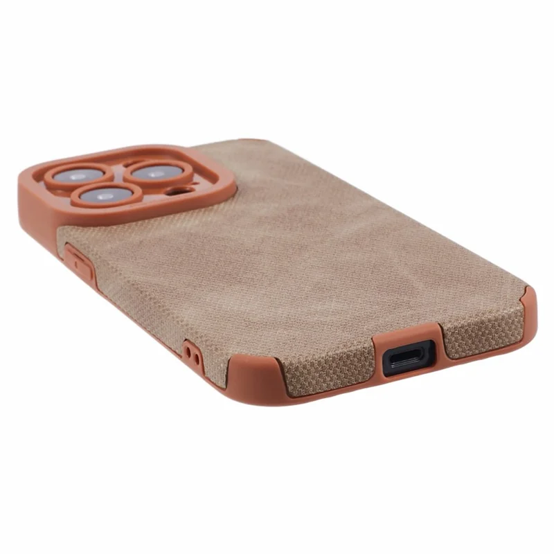 Morandi Style For iPhone 15 Pro Case TPU+PU Leather Drop-proof Phone Cover - Brown