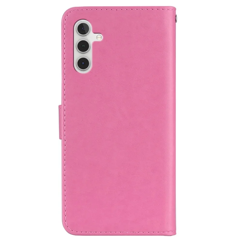 For Samsung Galaxy A25 5G (Global) (161.0 x 76.5 x 8.3mm) Case Imprinted Leather Wallet Cell Phone Stand Cover - Rose