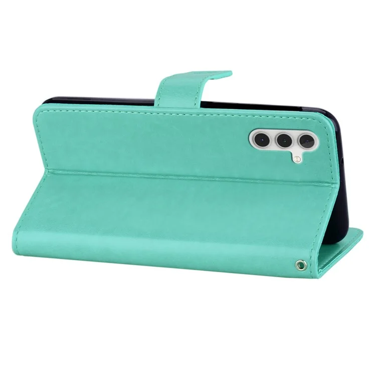 Для Samsung Galaxy A05s 4G Чехол Owl Pattern PU Leather Wallet Phone Protective Cover - Cyan