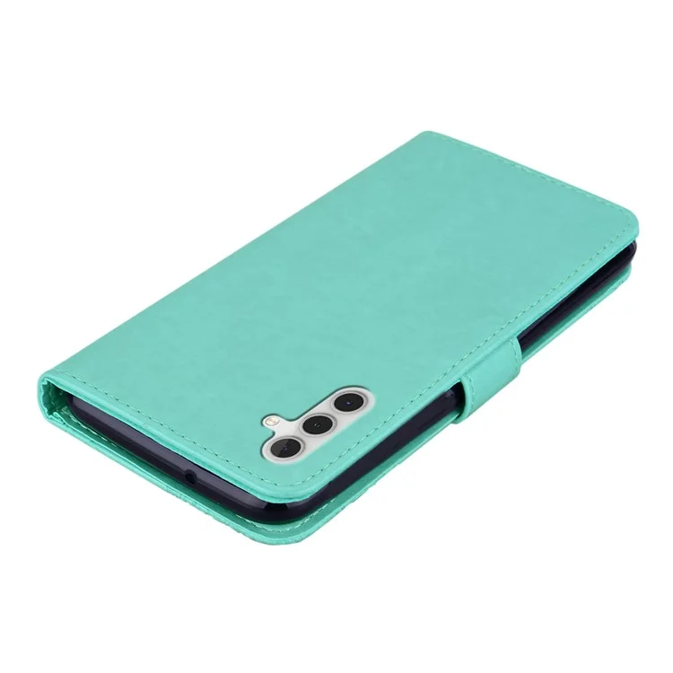 Для Samsung Galaxy A05s 4G Чехол Owl Pattern PU Leather Wallet Phone Protective Cover - Cyan
