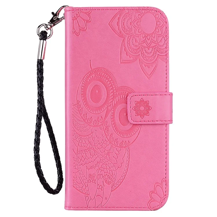 Per Samsung Galaxy S23 FE Case Gufo Impresso Custodia in Pelle PU con Portafoglio e Supporto - Rosa