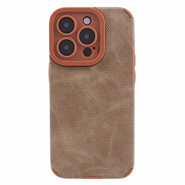 Morandi Stil für iPhone 15 Pro Max Hülle TPU+PU Leder Rückseite Schutzabdeckung - Braun
