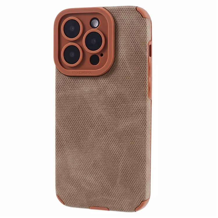 Morandi Stil für iPhone 15 Pro Max Hülle TPU+PU Leder Rückseite Schutzabdeckung - Braun