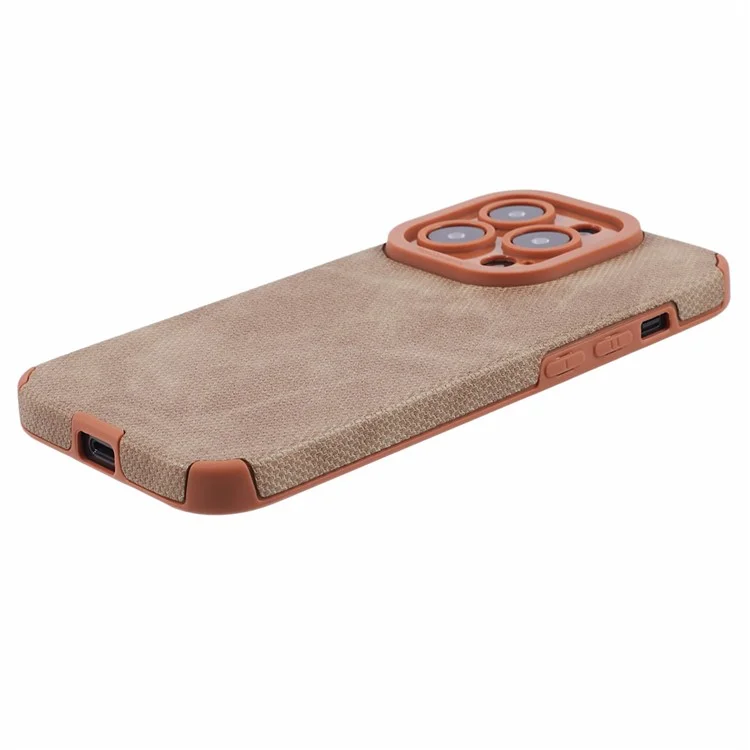 Morandi Stil für iPhone 15 Pro Max Hülle TPU+PU Leder Rückseite Schutzabdeckung - Braun