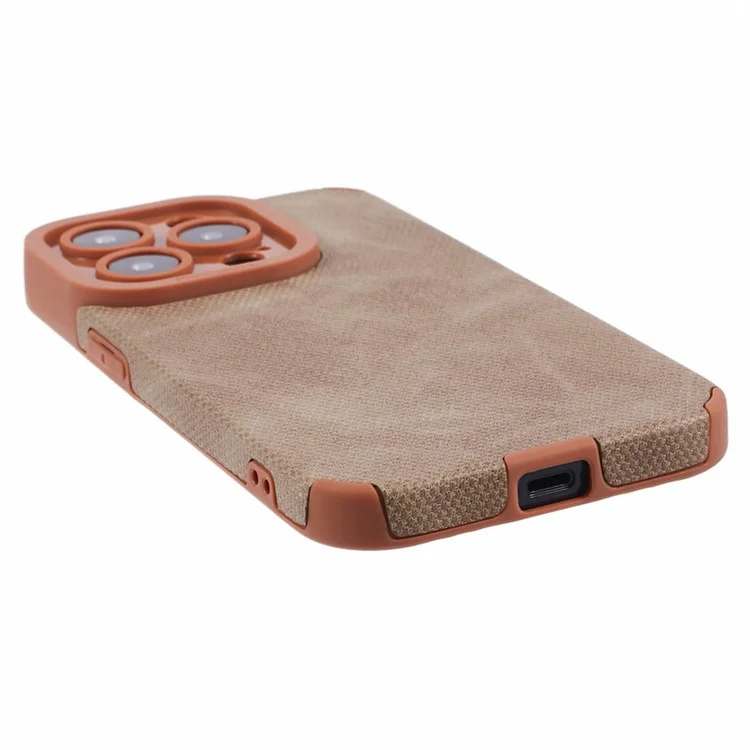 Morandi Stil für iPhone 15 Pro Max Hülle TPU+PU Leder Rückseite Schutzabdeckung - Braun