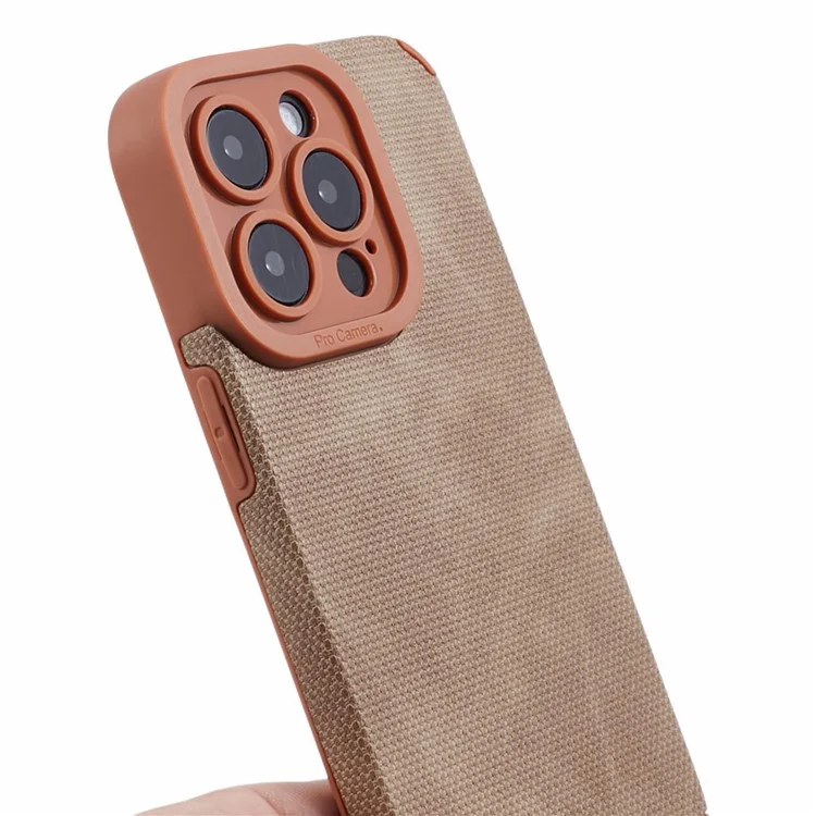 Morandi Stil für iPhone 15 Pro Max Hülle TPU+PU Leder Rückseite Schutzabdeckung - Braun