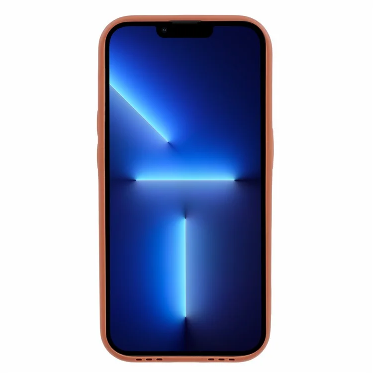 Morandi Style For iPhone 13 Pro Max Case TPU+PU Leather Shock-absorbing Cover - Marrón