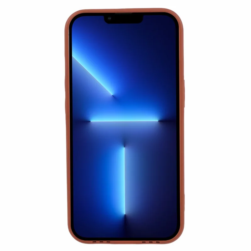 Morandi Style for iPhone 13 Pro Case Kickstand Design PU Leather Coated TPU Cover - Brown