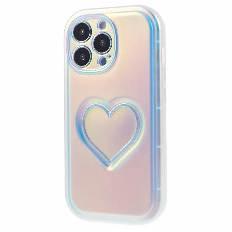 Funda para iPhone 13 Pro Max Caso Cóncavo 3D Corazón Amor IMD TPU Cubierta Trasera - Multicolor