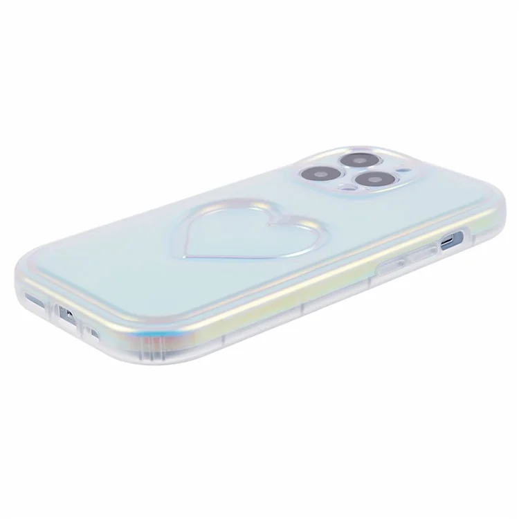 Funda para iPhone 13 Pro Max Caso Cóncavo 3D Corazón Amor IMD TPU Cubierta Trasera - Multicolor