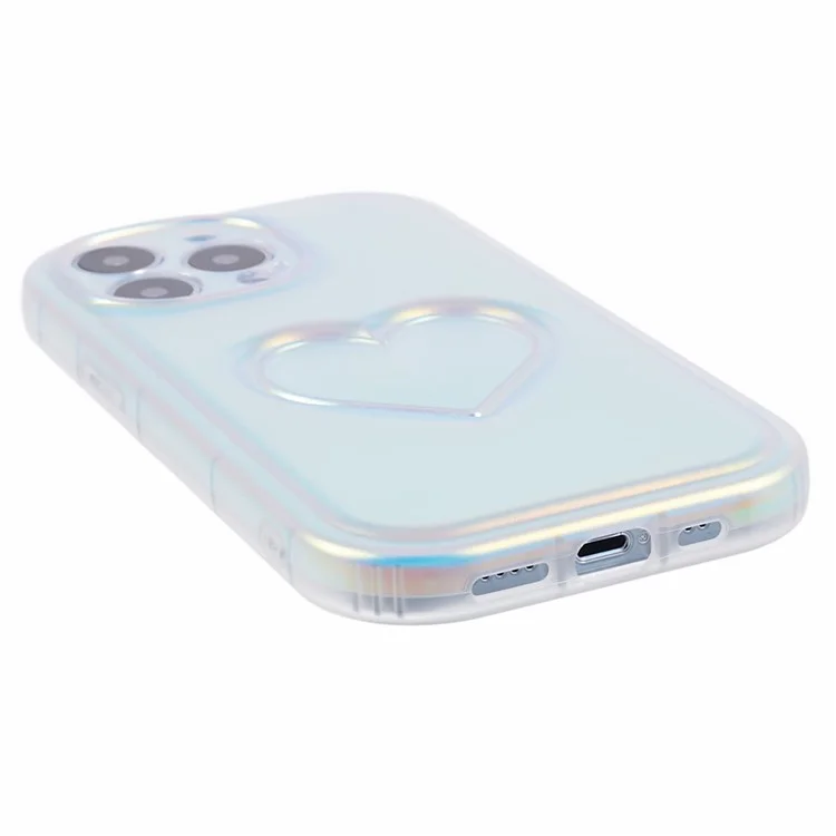 Funda para iPhone 13 Pro Max Caso Cóncavo 3D Corazón Amor IMD TPU Cubierta Trasera - Multicolor