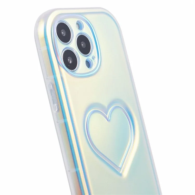 Funda para iPhone 13 Pro Max Caso Cóncavo 3D Corazón Amor IMD TPU Cubierta Trasera - Multicolor