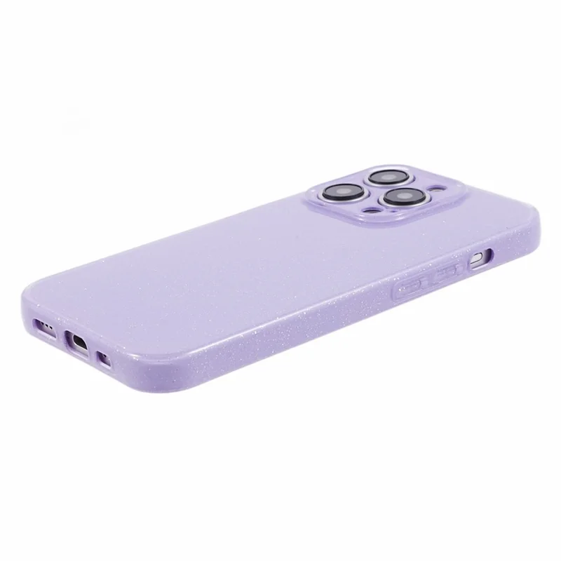 For iPhone 15 Pro Max Case Glitter Powder Flexible TPU Phone Protective Cover - Purple