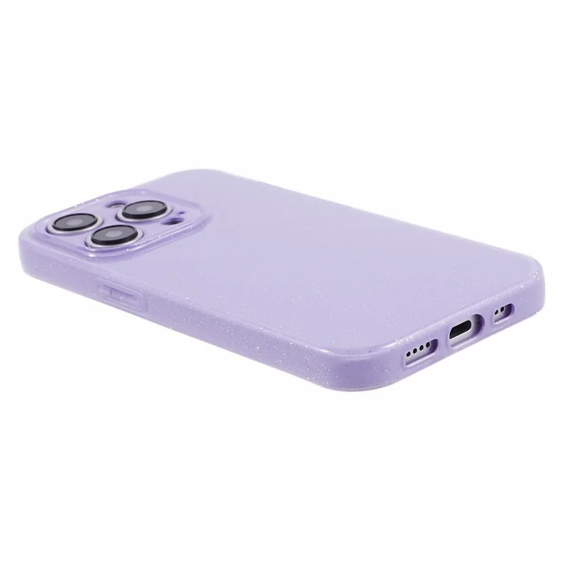 For iPhone 15 Pro Max Case Glitter Powder Flexible TPU Phone Protective Cover - Purple
