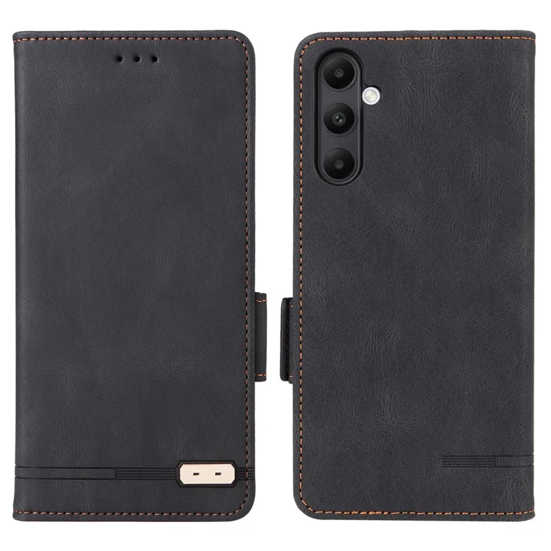 Per Samsung Galaxy A05s 4G Case Hardware Decor Custodia in Pelle PU - Nero