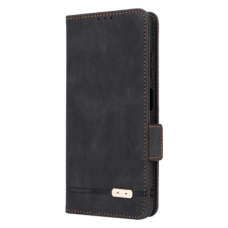 Per Samsung Galaxy A05s 4G Case Hardware Decor Custodia in Pelle PU - Nero