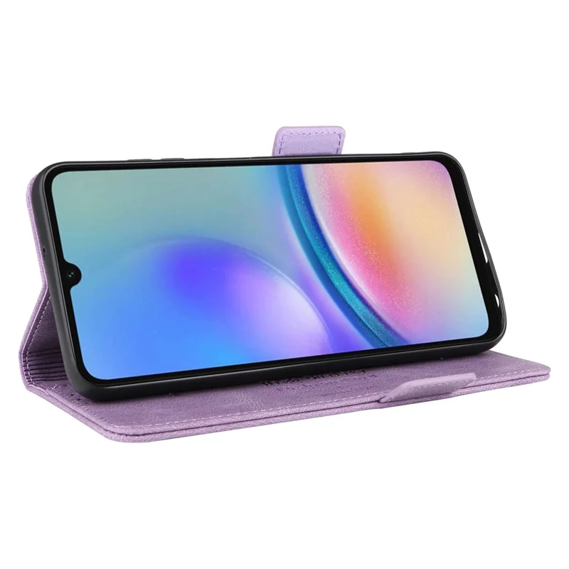 For Samsung Galaxy A05s 4G Case Hardware Decor PU Leather Phone Cover - Purple
