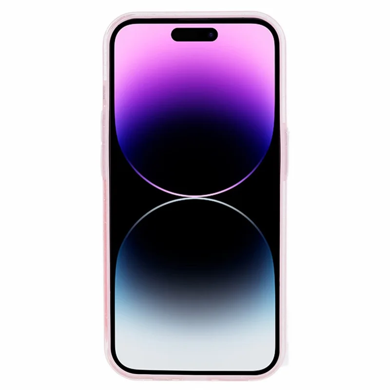 For iPhone 14 Pro Kickstand Case Glittery Soft TPU Phone Cover - Pink