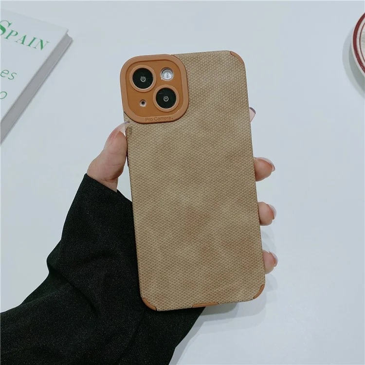 Morandi-Stil Handyhülle für iPhone 13 Case TPU+PU-Leder-Schale - Braun