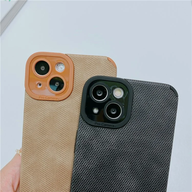 Morandi-Stil Handyhülle für iPhone 13 Case TPU+PU-Leder-Schale - Braun