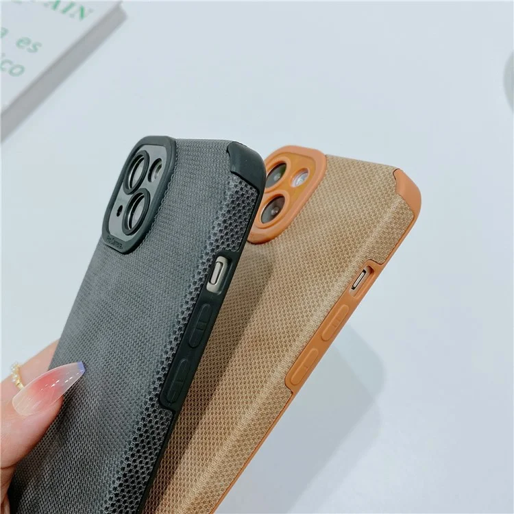 Morandi-Stil Handyhülle für iPhone 13 Case TPU+PU-Leder-Schale - Braun
