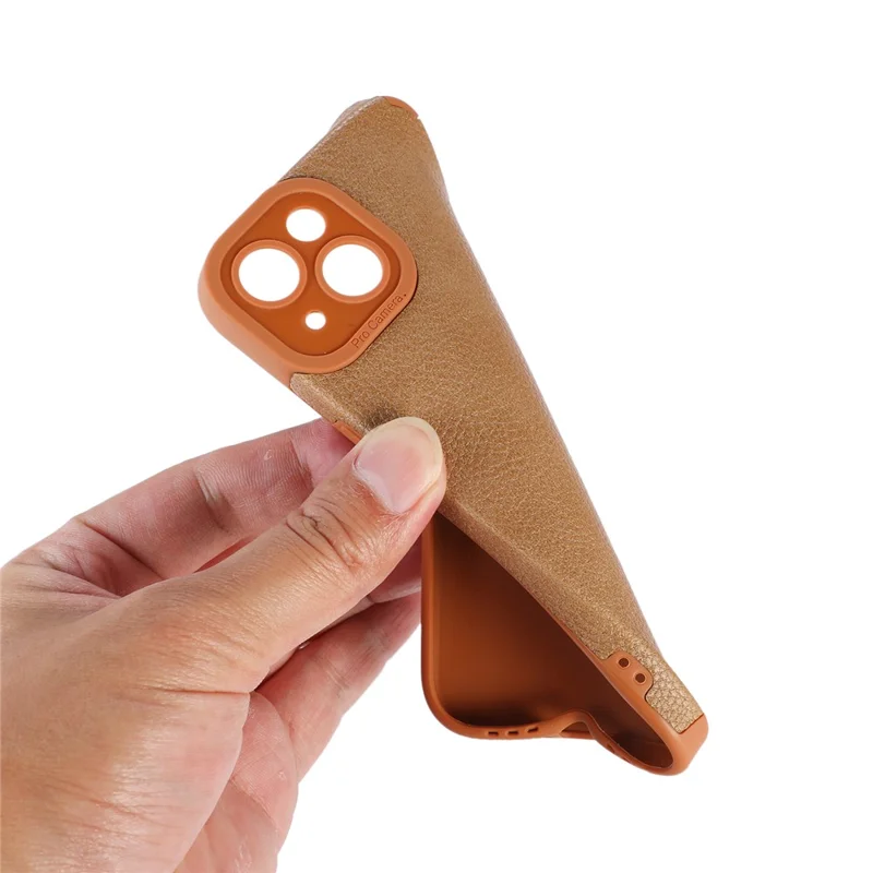 For iPhone 13 Case Anti-Scratch PU Leather + TPU Phone Back Cover - Blue