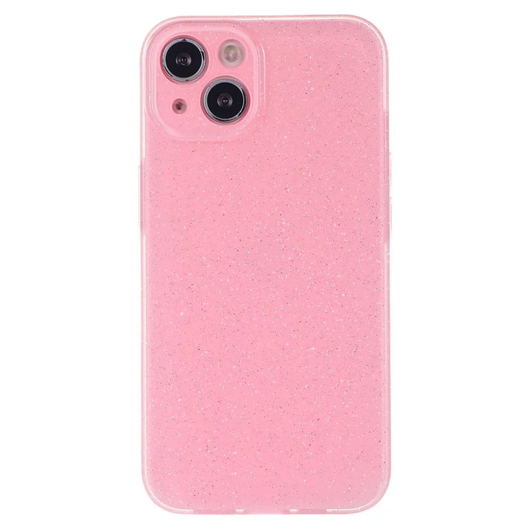 For iPhone 13 6.1 inch Case Glitter Powder Soft TPU Anti-drop Jelly Phone Cover - Pink