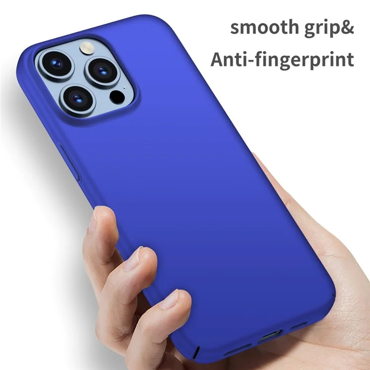 For iPhone 15 Pro Max PC Phone Case Anti-scratch Phone Cover Solid Color Shell - Black