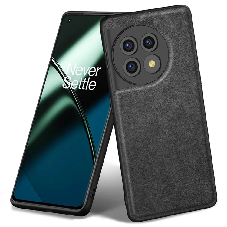 Per OnePlus 11 5G PU Pelle+TPU+PC Custodia per Telefono Retrò Anti-graffio - Nero