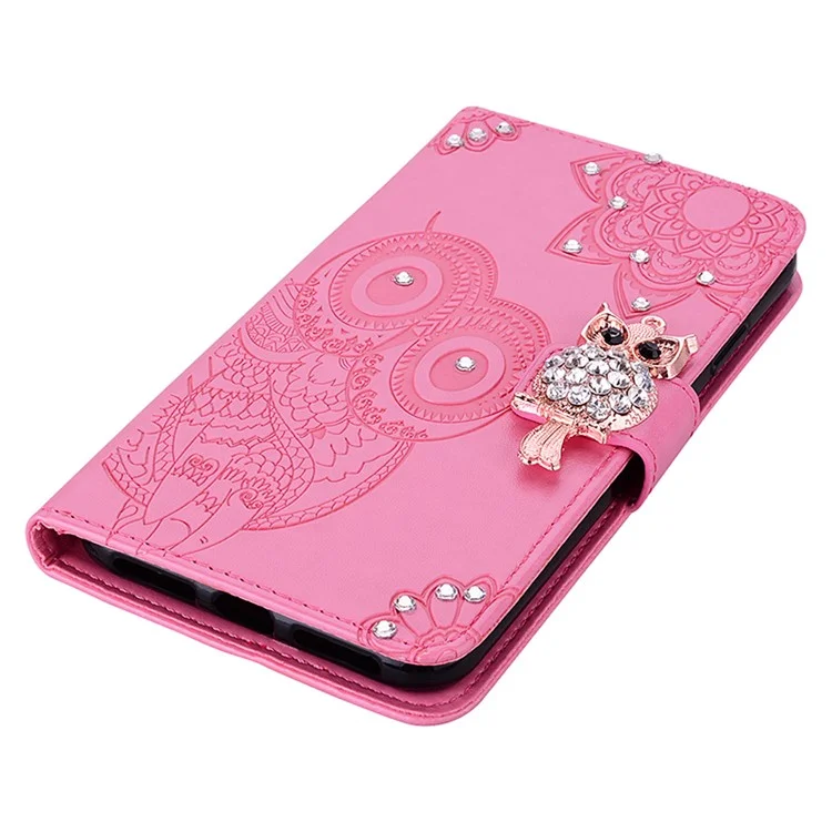 Für Samsung Galaxy A15 4G Case Rhinestone Decor Leder Stand Handy Geldbörse Abdeckung - Rose