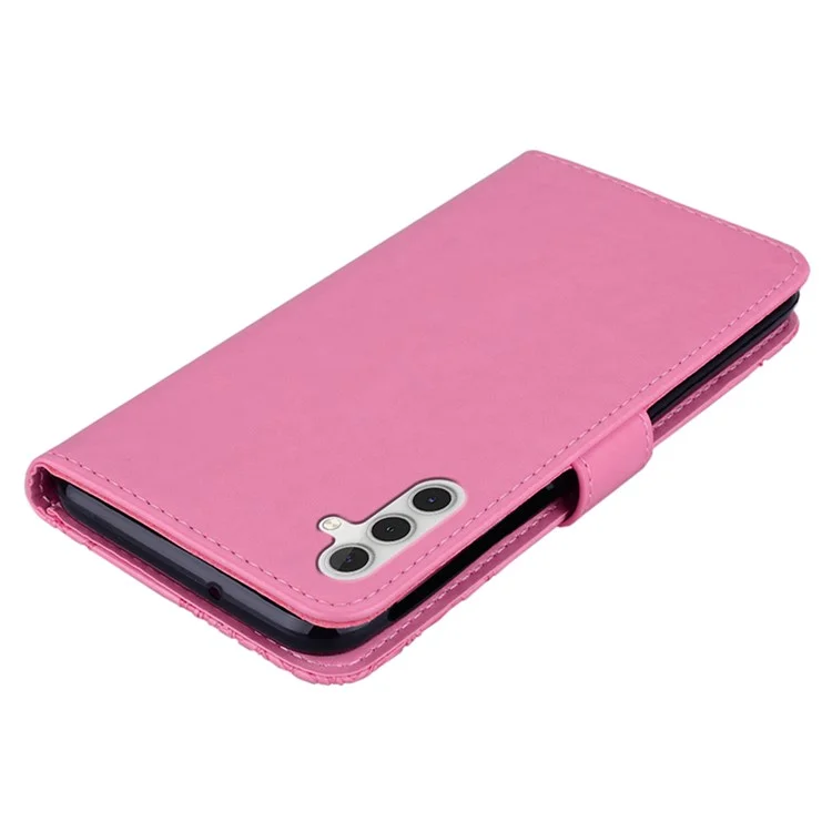 Für Samsung Galaxy A15 4G Case Rhinestone Decor Leder Stand Handy Geldbörse Abdeckung - Rose
