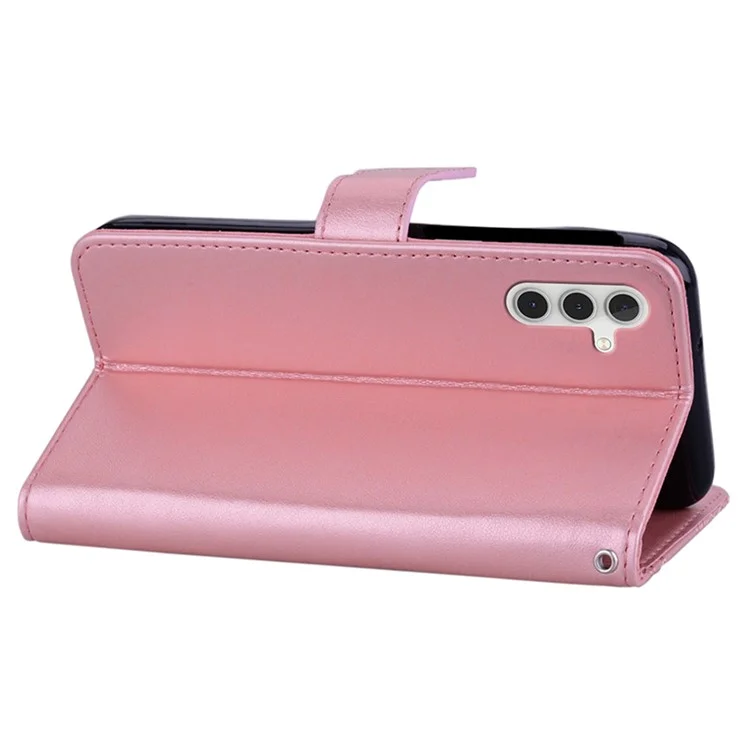 Per Samsung Galaxy A25 5G (Global) (161,0 x 76,5 x 8,3 mm) Custodia Owl Imprint Rhinestone Decor Leather Phone Wallet Cover - Rose Gold