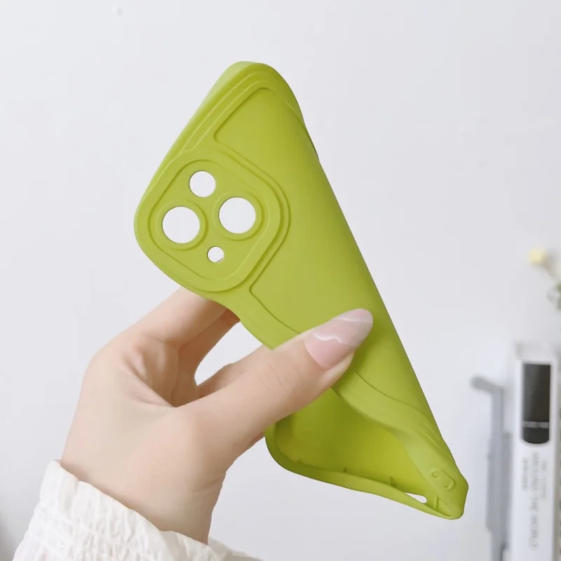 For iPhone 15 Plus Case TPU Phone Cover Wave Shape Edge Cell Phone Shell - White