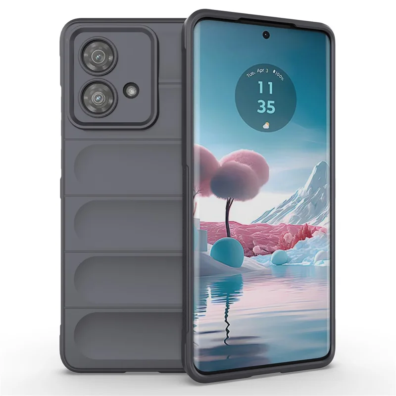For Motorola Edge 40 Neo 5G TPU Case Rugged Shockproof Smartphone Cover - Dark Grey