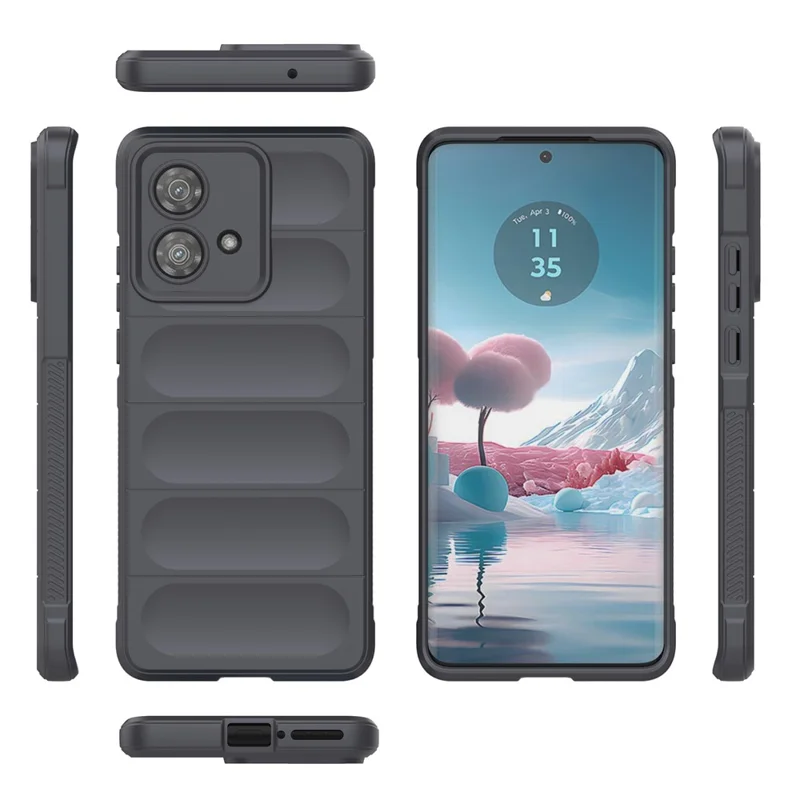 For Motorola Edge 40 Neo 5G TPU Case Rugged Shockproof Smartphone Cover - Dark Grey