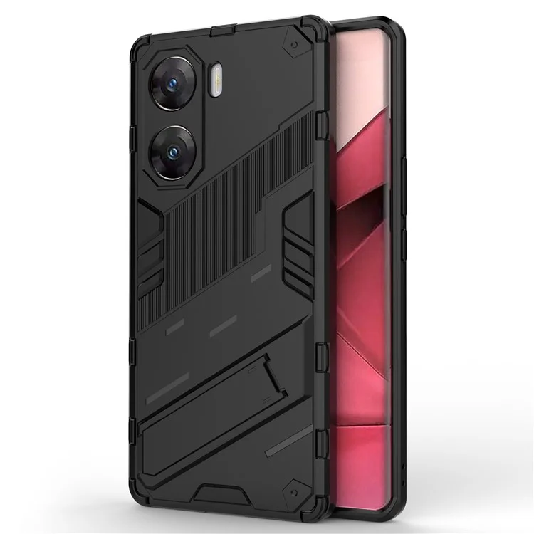 Чехол с подставкой для vivo V29e (Индия) 5G из ПК+ТПУ - черный