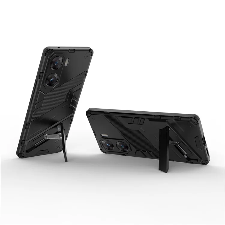 Чехол с подставкой для vivo V29e (Индия) 5G из ПК+ТПУ - черный