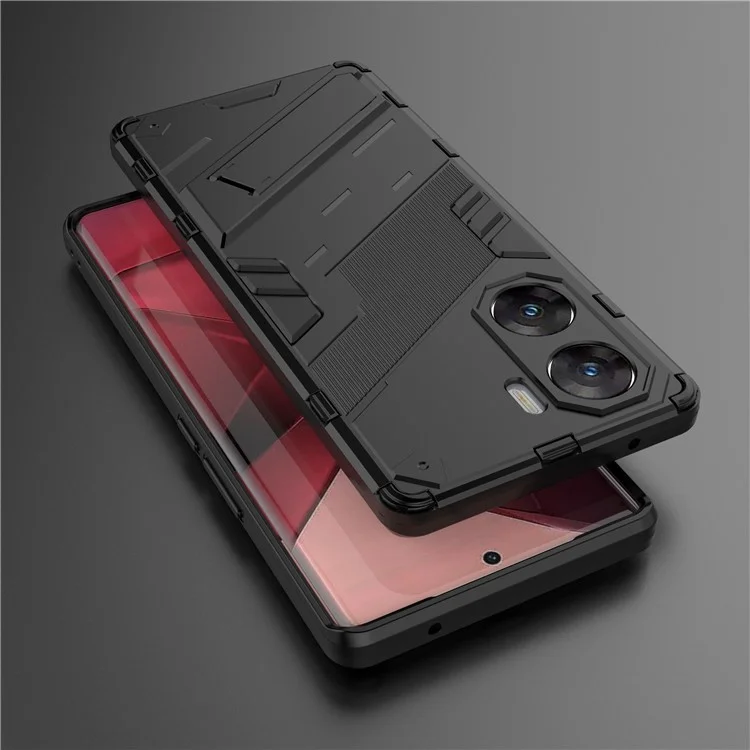 Чехол с подставкой для vivo V29e (Индия) 5G из ПК+ТПУ - черный